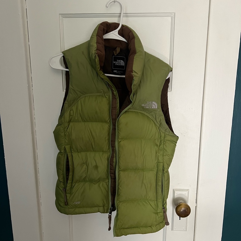 The North Face Olive Green Quilted Vest
